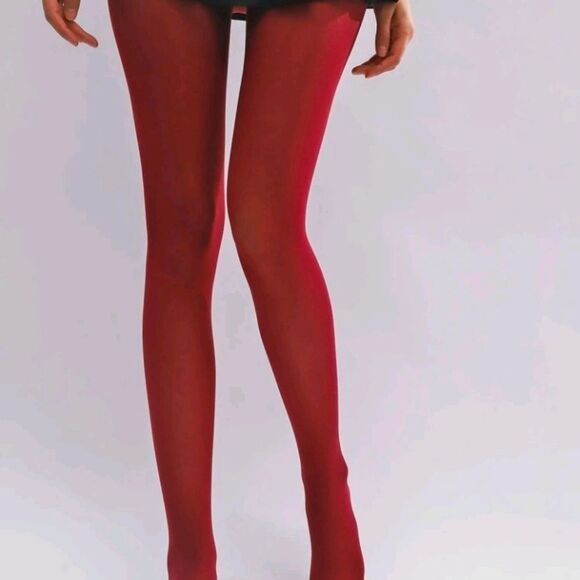 Burgundy Stockings, Tights, Pantyhose (One size - fits Small, Medium, & La…ki - Picture 1 of 4